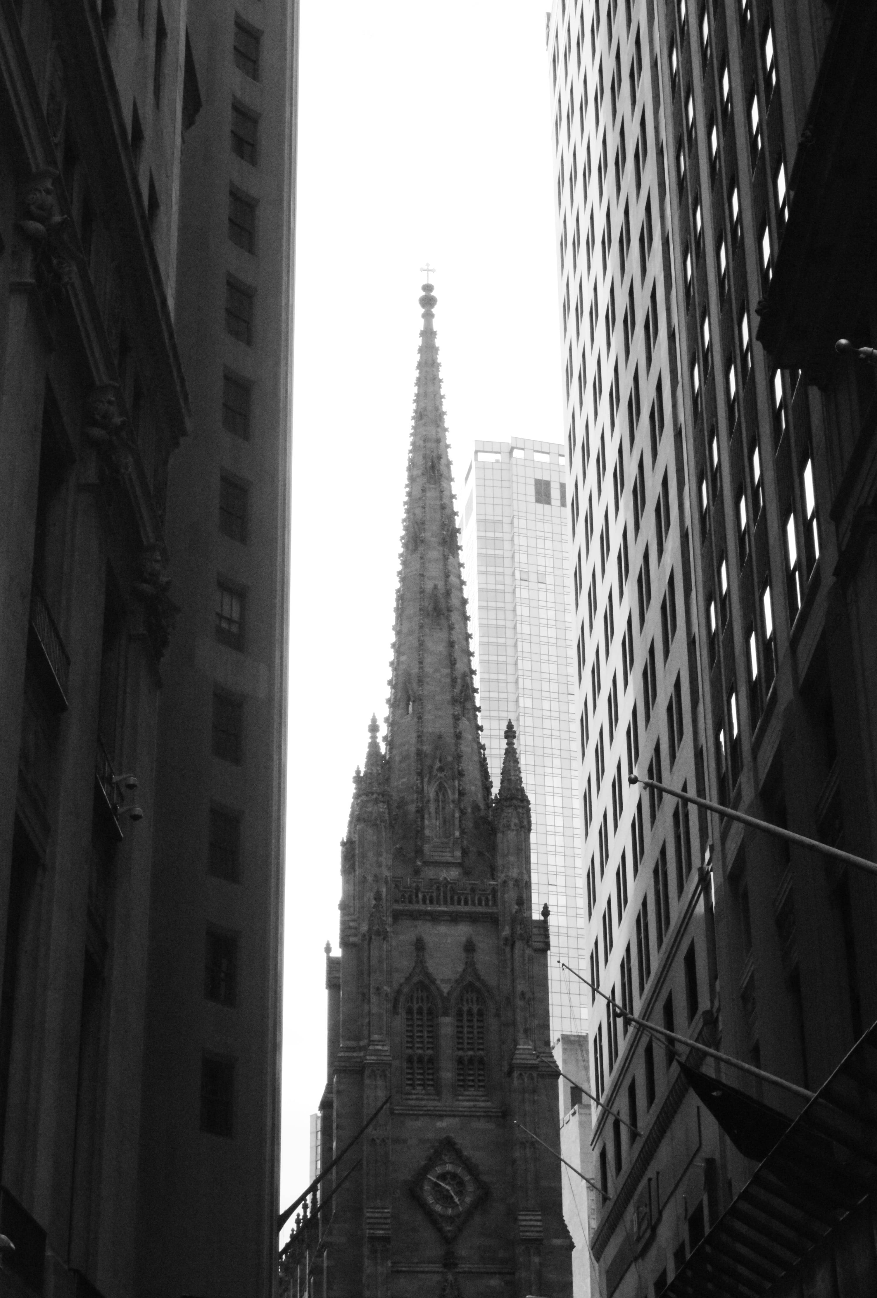 Iglesia de la Trinidad Nueva York Blanco y Negro Fondos de pantalla