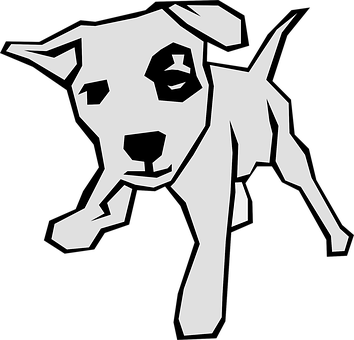 Ilustración abstracta de perro en blanco y negro Fondos de pantalla