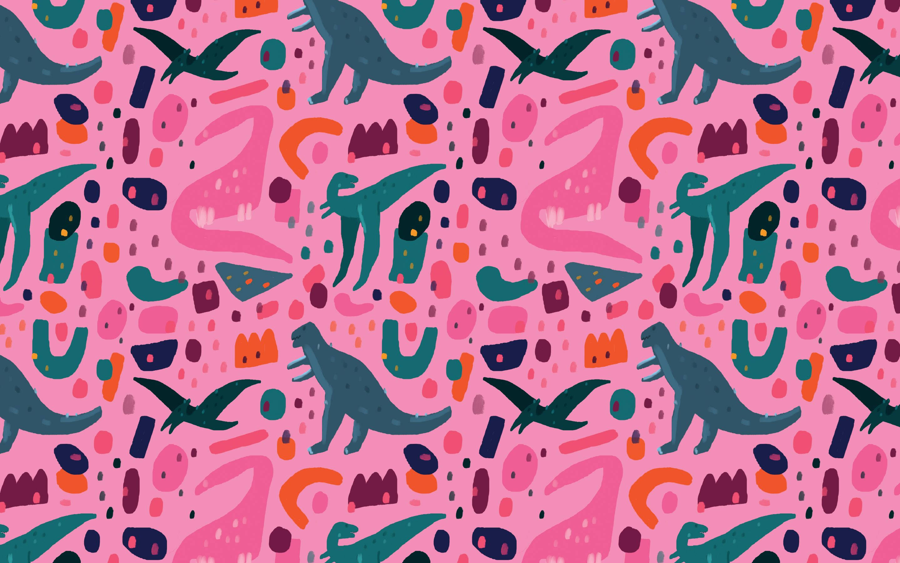 Ilustración Adorable de Dinosaurio Rosa Fondos de pantalla