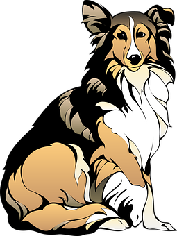 Ilustración animada de un perro collie Fondos de pantalla