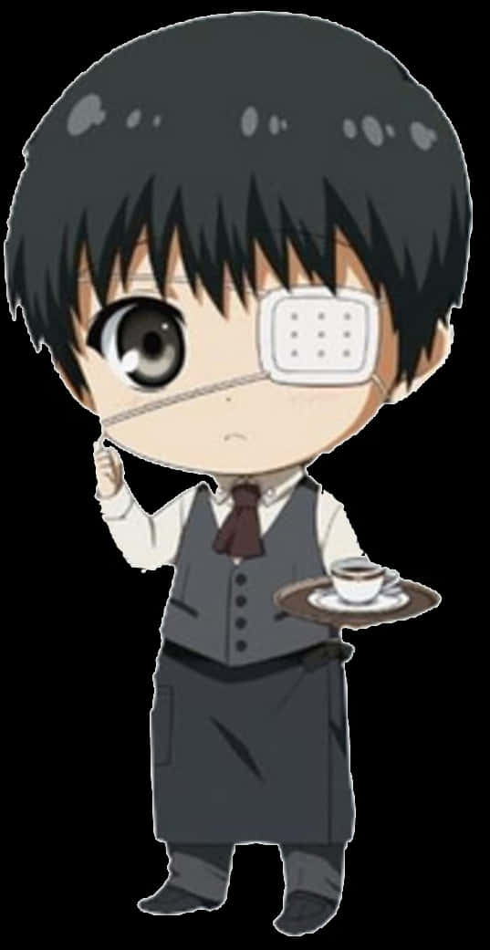 Ilustración Chibi de Kaneki Mesero Fondos de pantalla