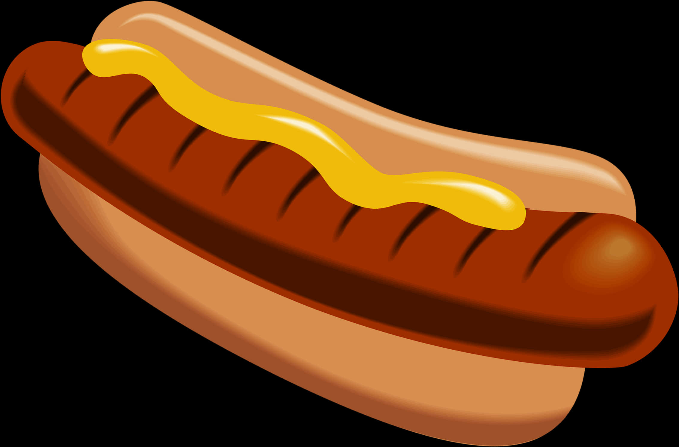 Ilustración clásica de hot dog con mostaza Fondos de pantalla