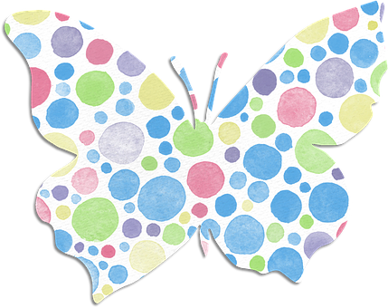 Ilustración colorida de mariposa con lunares Fondos de pantalla