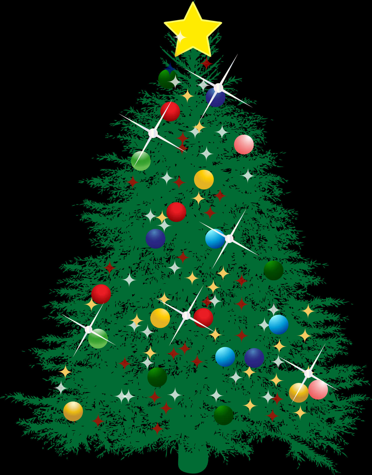 Ilustración de Árbol de Navidad Decorado Fondos de pantalla