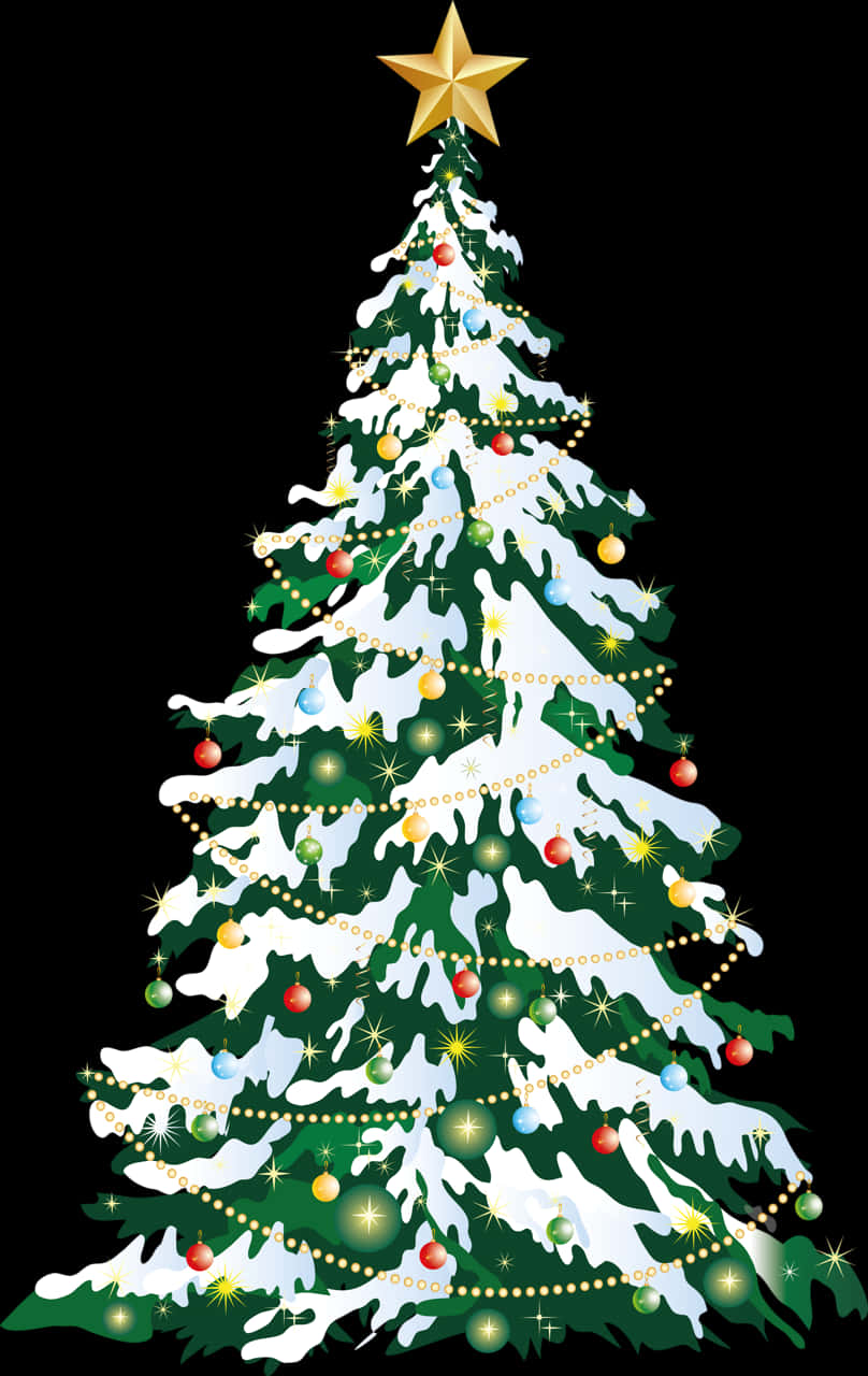 Ilustración de Árbol de Navidad Decorado Fondos de pantalla