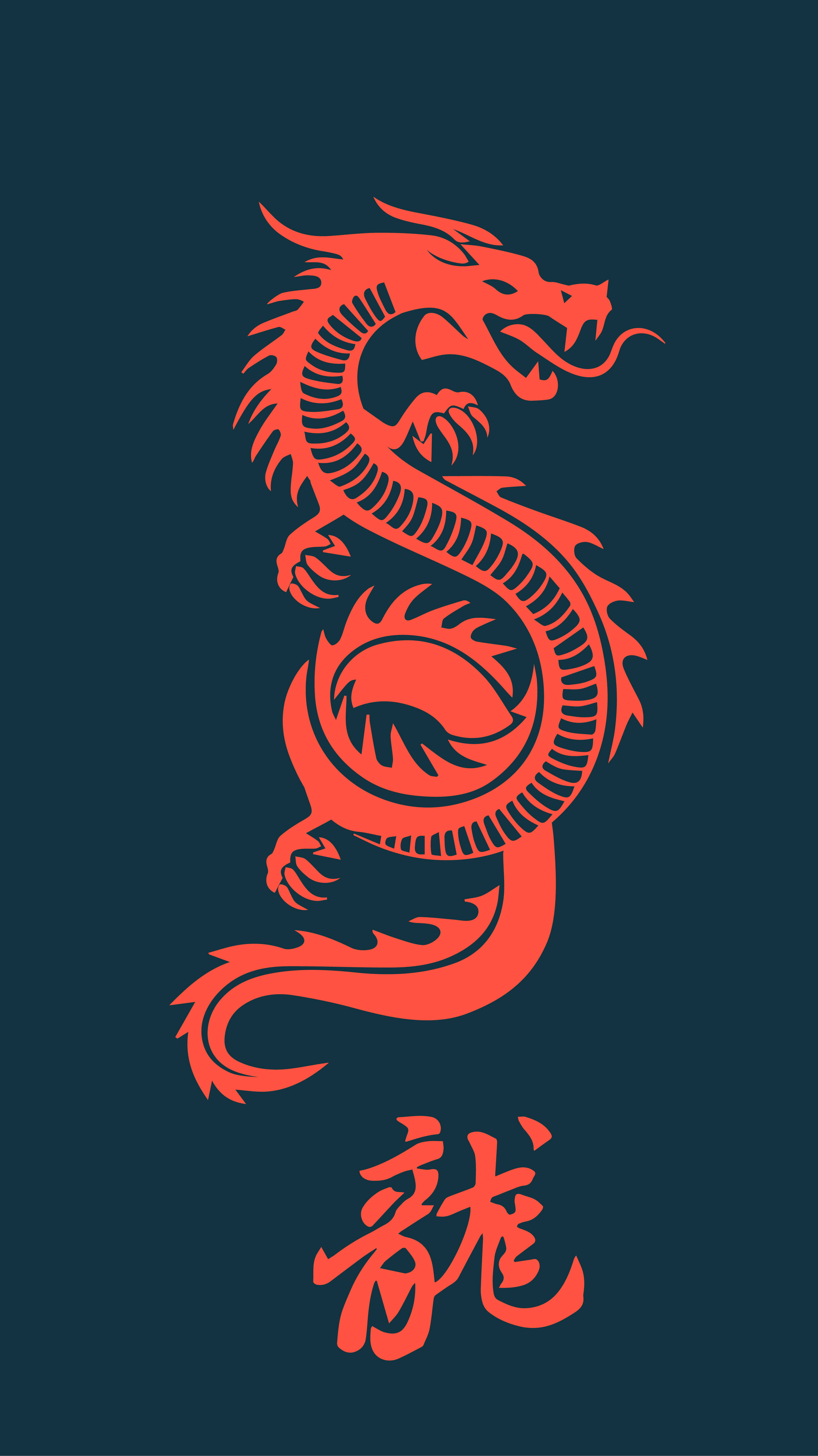 Ilustración de arte de dragón japonés místico Fondos de pantalla