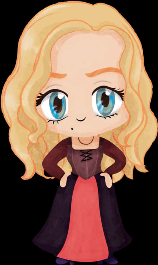 Ilustración de Bruja Estilo Chibi Fondos de pantalla