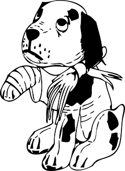 Ilustración de cachorro herido Fondos de pantalla