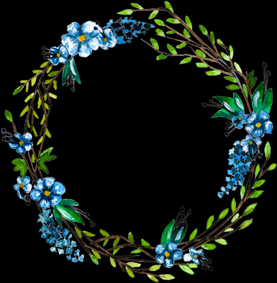 Ilustración de corona floral azul Fondos de pantalla