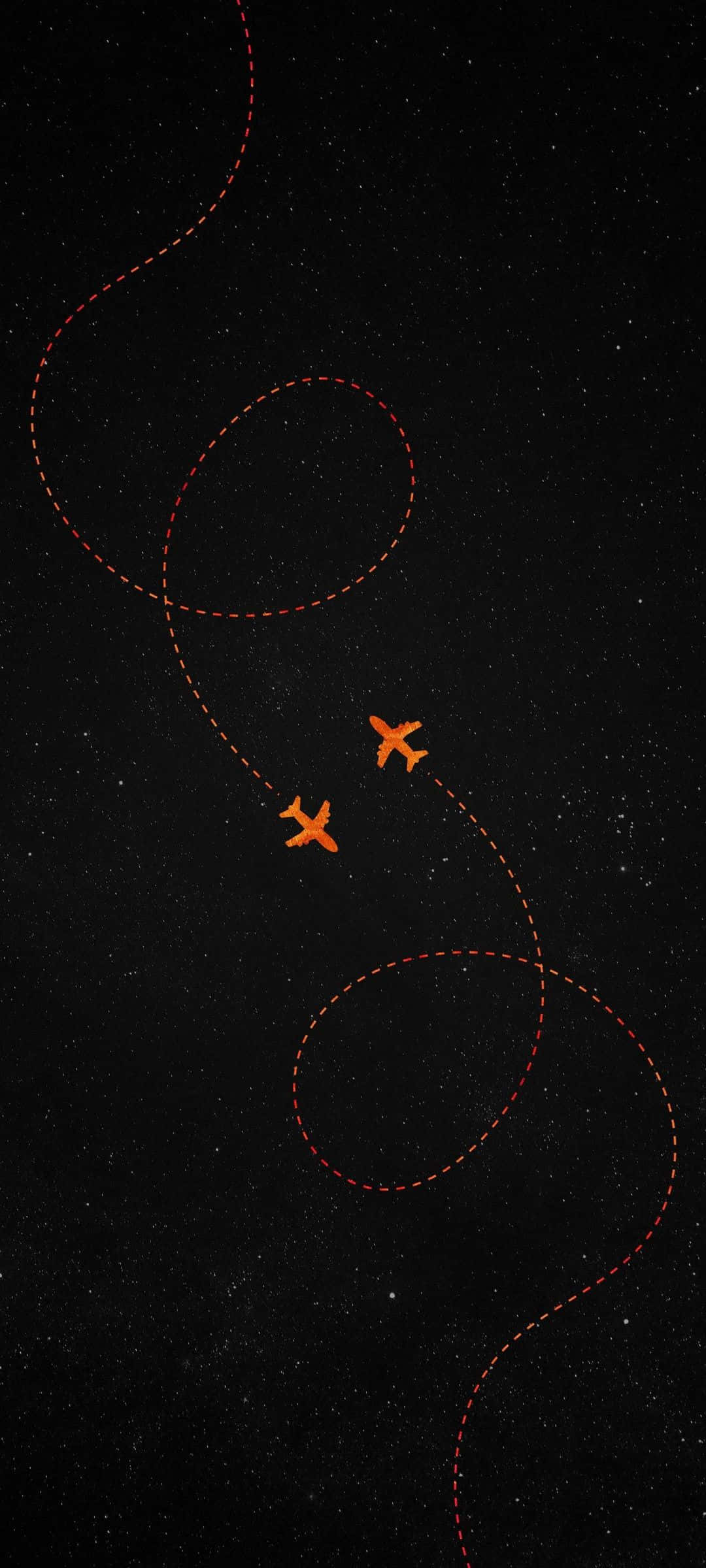 Ilustración de Dos Aviones Naranjas Fondo de Avión para Android Fondos de pantalla