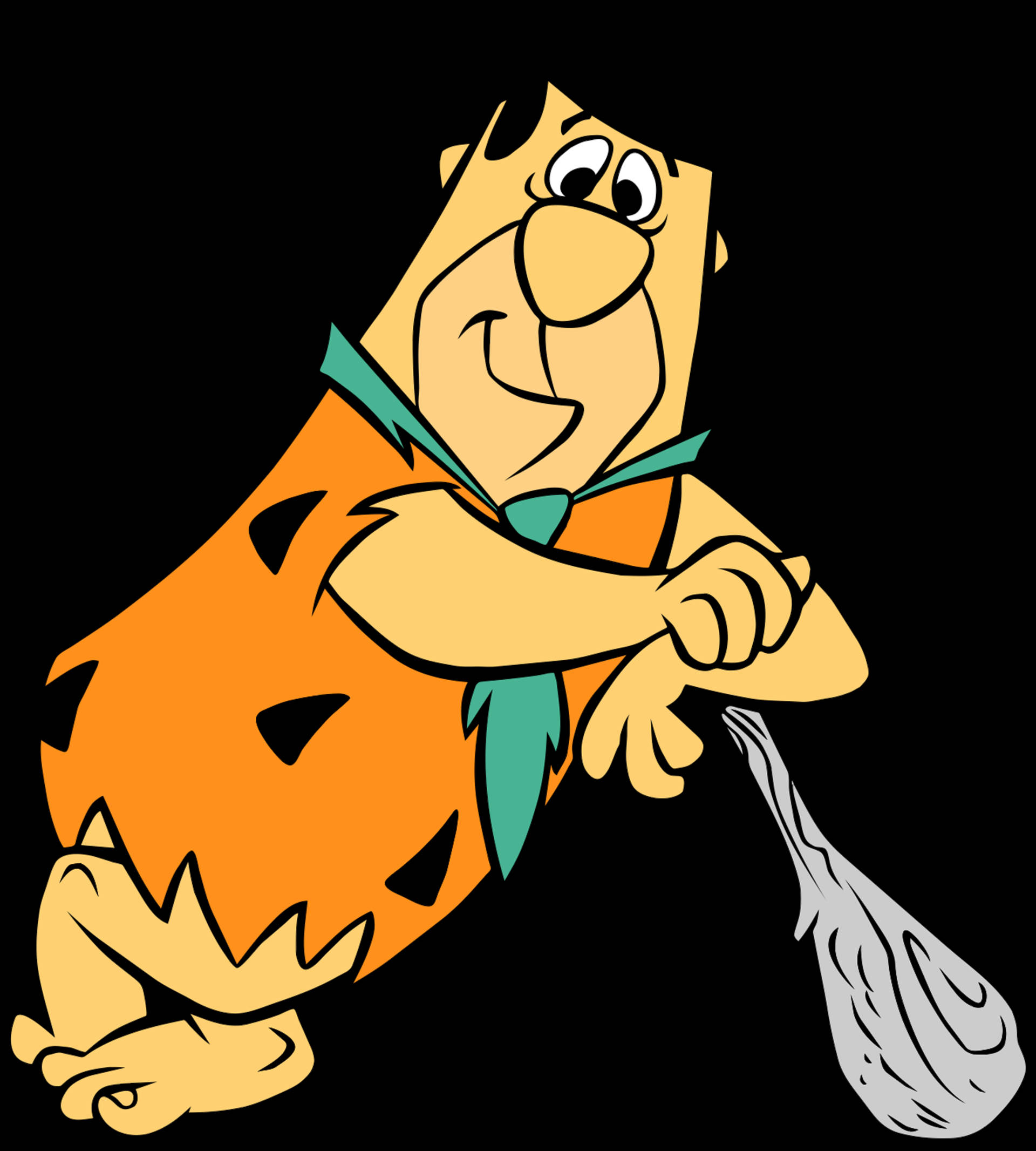 Ilustración de Fred Flintstone con Murciélago Fondos de pantalla