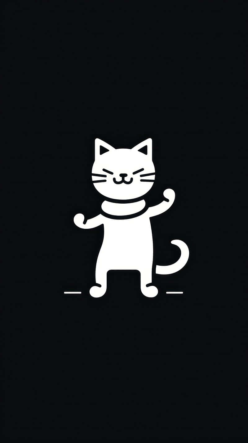 Ilustración de gato feliz bailando Fondos de pantalla