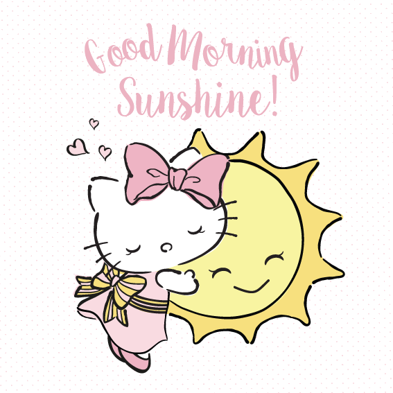 Ilustración de Gato y Sol de Buenos Días Sol Radiante Fondos de pantalla