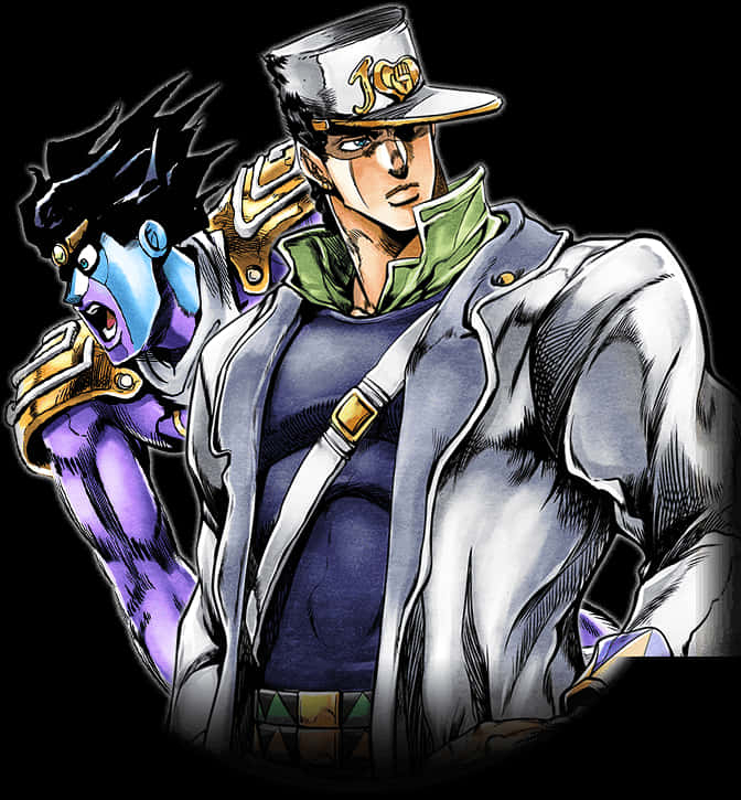 Ilustración de Jotaro y Star Platinum Fondos de pantalla