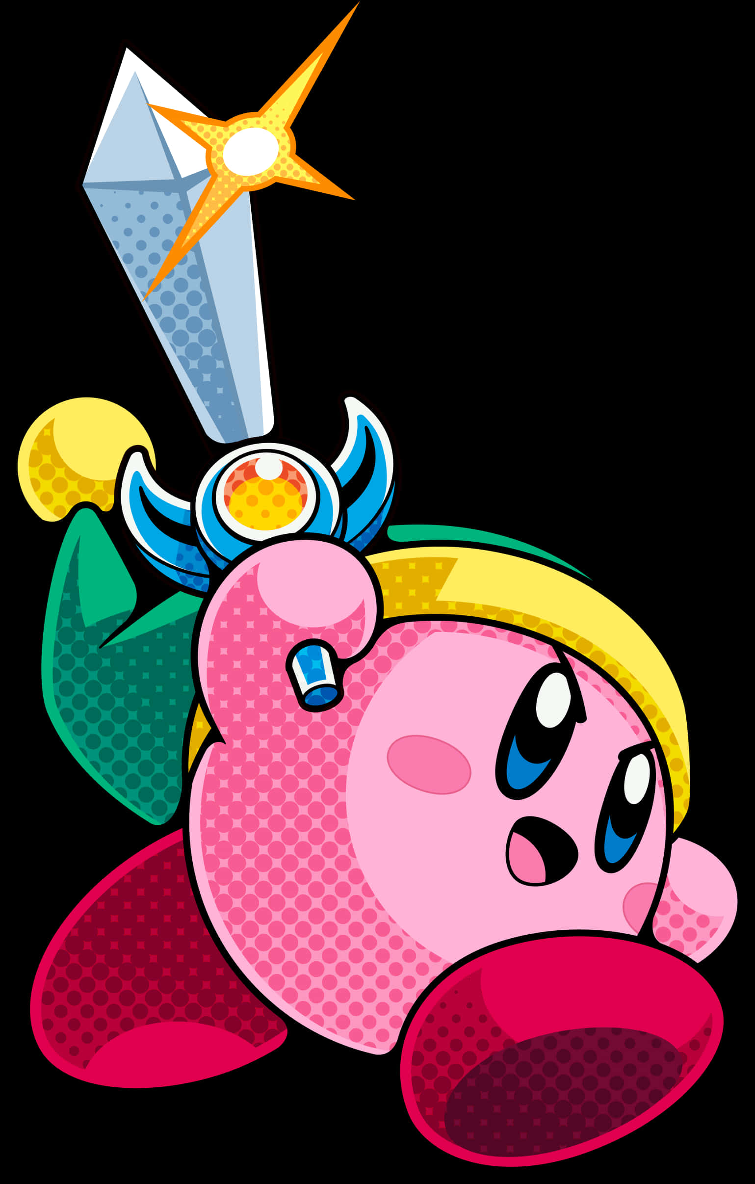 Ilustración de Kirby con espada Fondos de pantalla