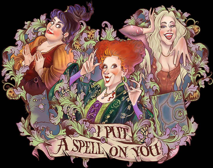 Ilustración de las Hermanas Sanderson de Hocus Pocus Fondos de pantalla