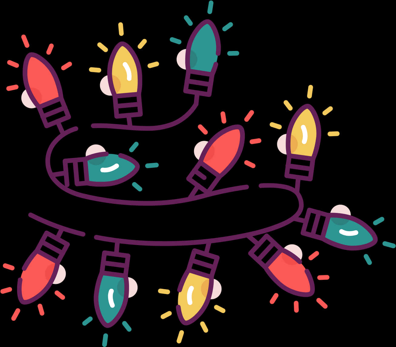 Ilustración de Luces Navideñas Coloridas Fondos de pantalla