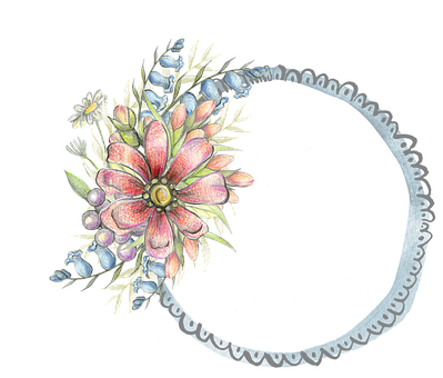 Ilustración de luna creciente floral Fondos de pantalla