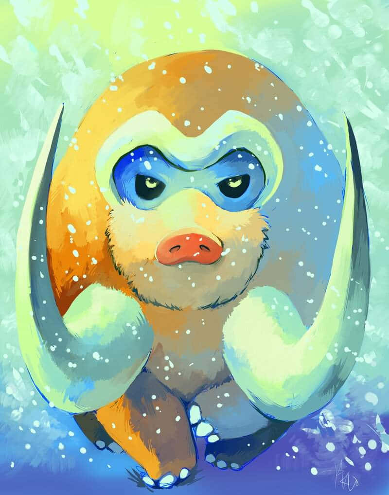 Ilustración de Mamoswine caminando en la nieve Fondos de pantalla