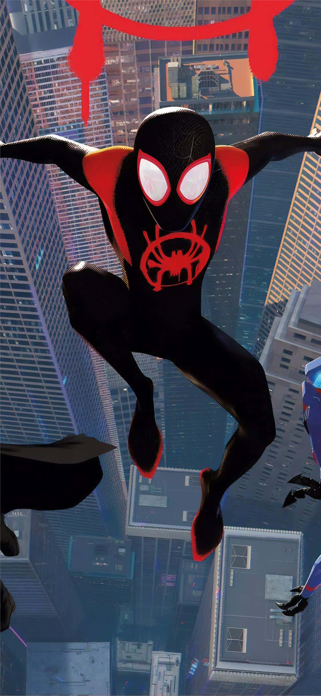 Ilustración de Spider-Man: Un Nuevo Universo Miles Morales iPhone Fondos de pantalla