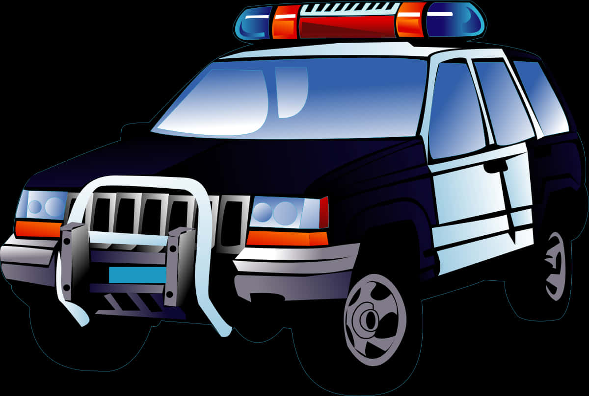 Ilustración de SUV Policial Caricatura Fondos de pantalla