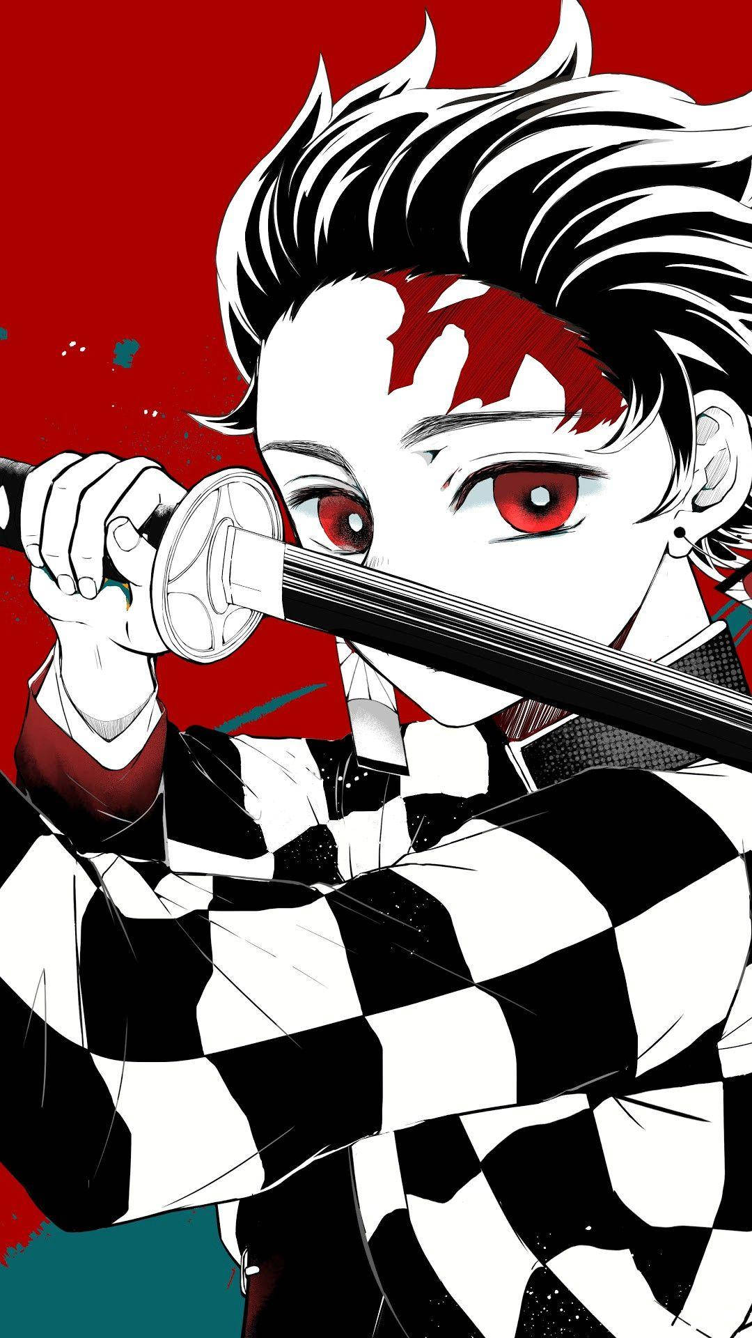 Ilustración de Tanjiro para teléfono de Demon Slayer Fondos de pantalla