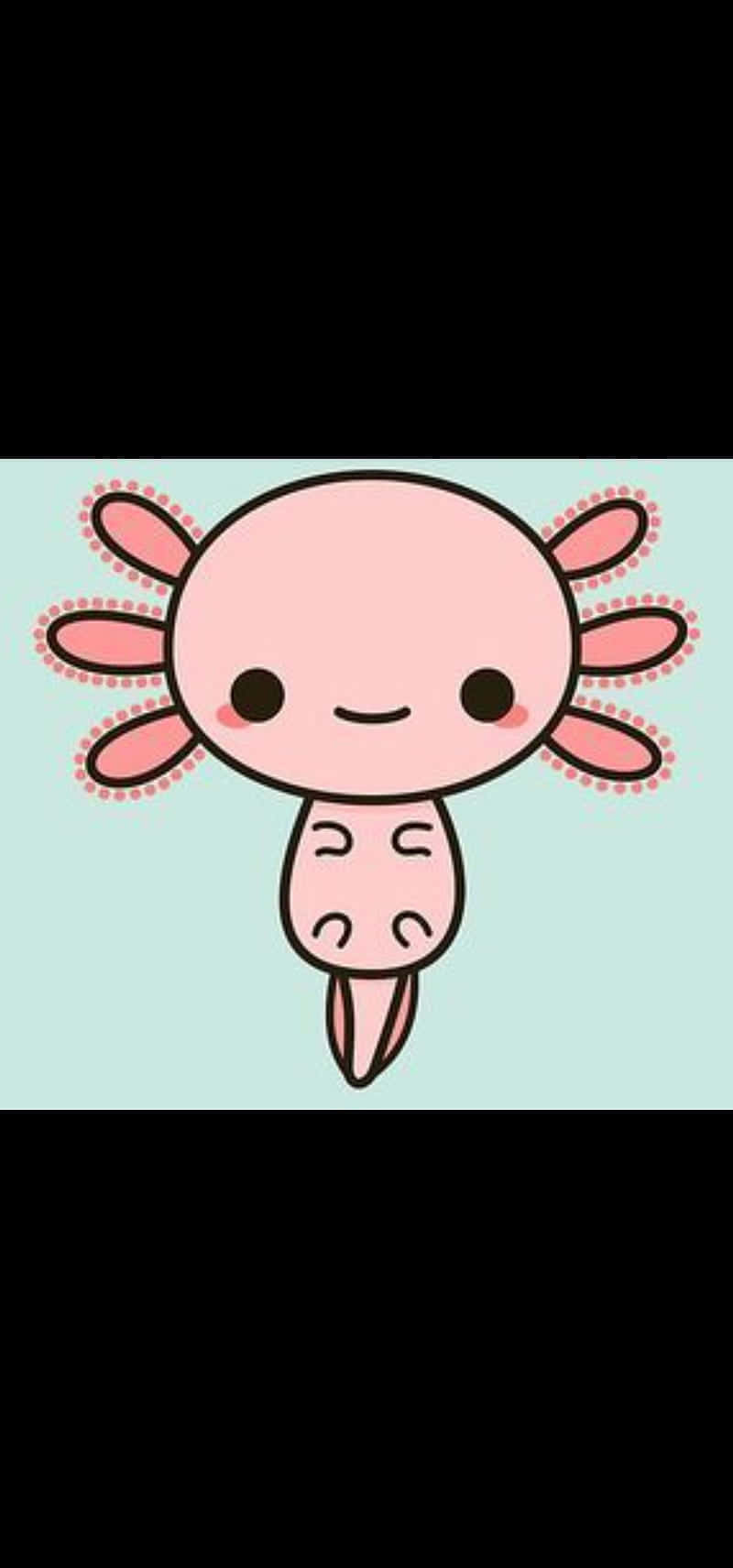 Ilustración digital de ajolote rosa lindo Fondos de pantalla