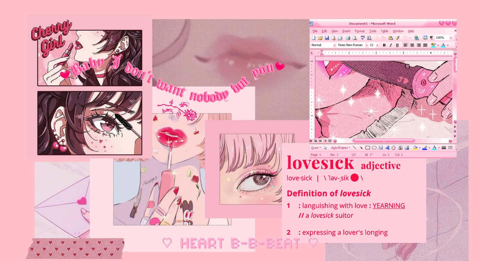 Ilustración estética en rosa vibrante, perfecta para todas tus necesidades de anime. Fondos de pantalla