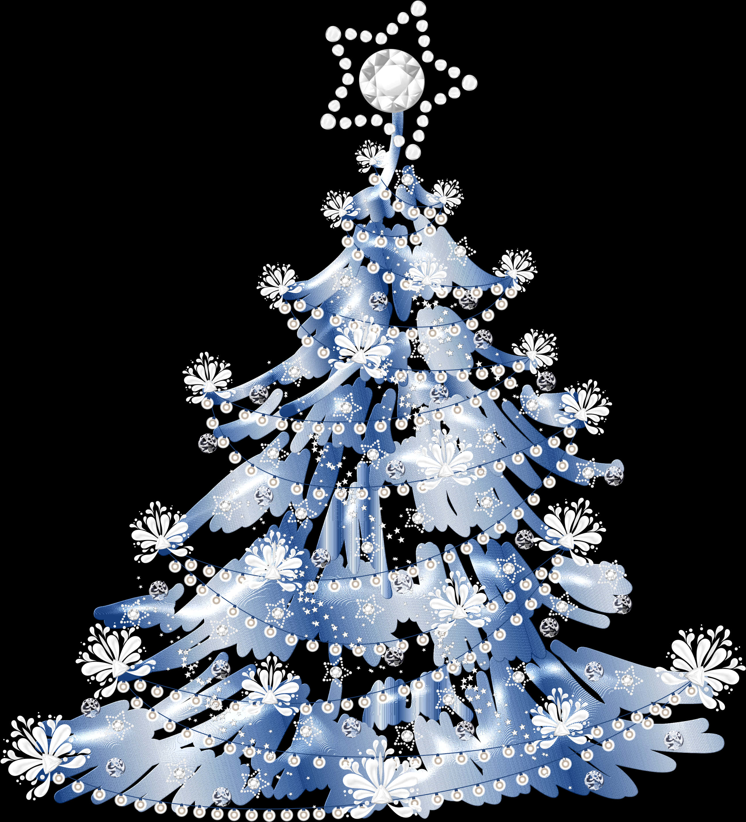 Ilustración estilizada de árbol de Navidad azul Fondos de pantalla
