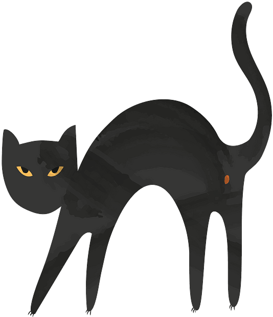 Ilustración estilizada de un gato negro Fondos de pantalla