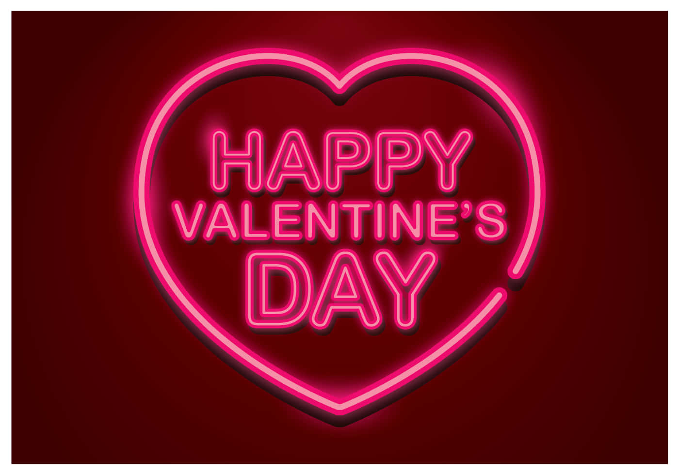 Ilustración linda de San Valentín con neón rosa Fondos de pantalla