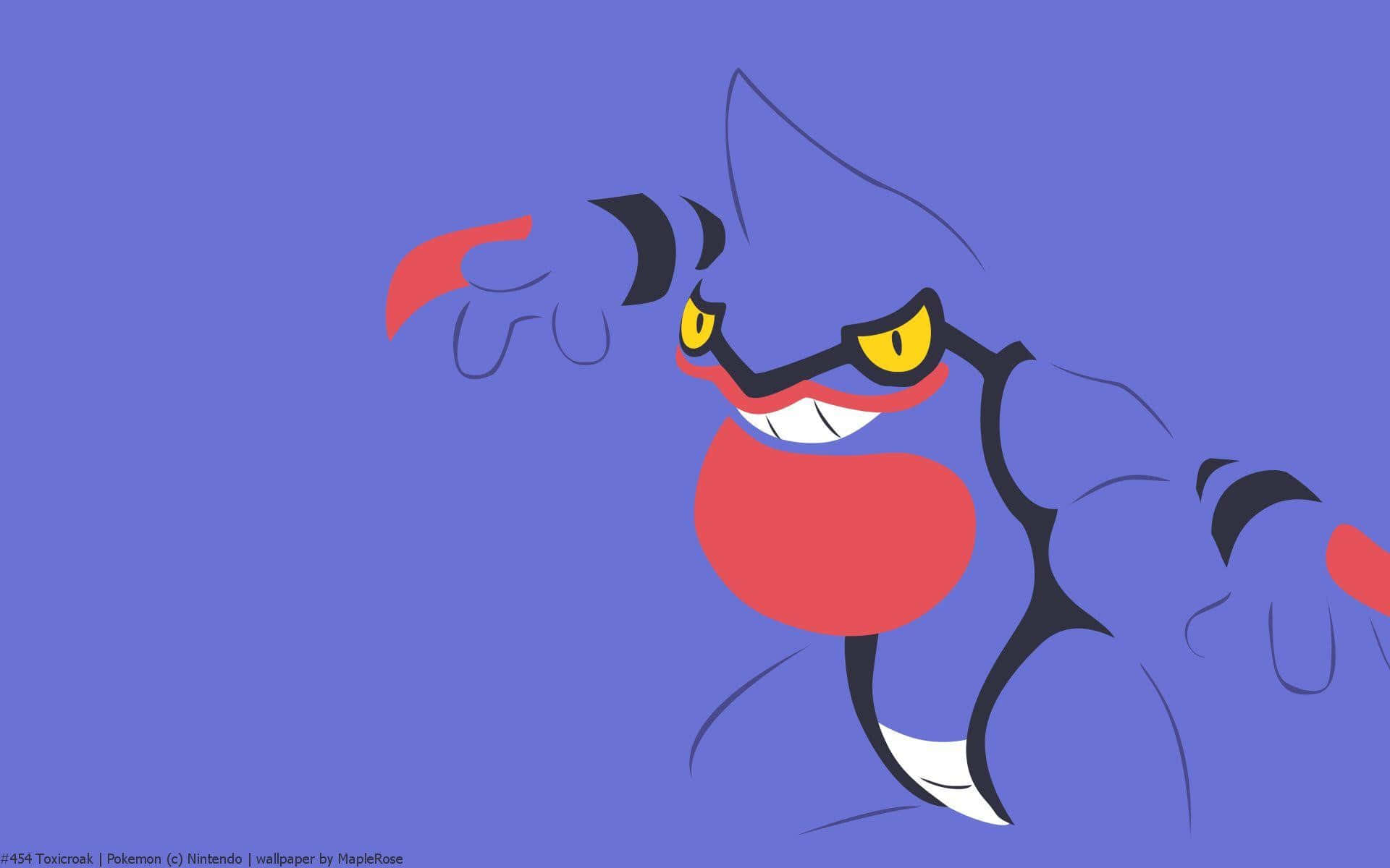 Ilustración minimalista estética de Toxicroak Pokémon Fondos de pantalla