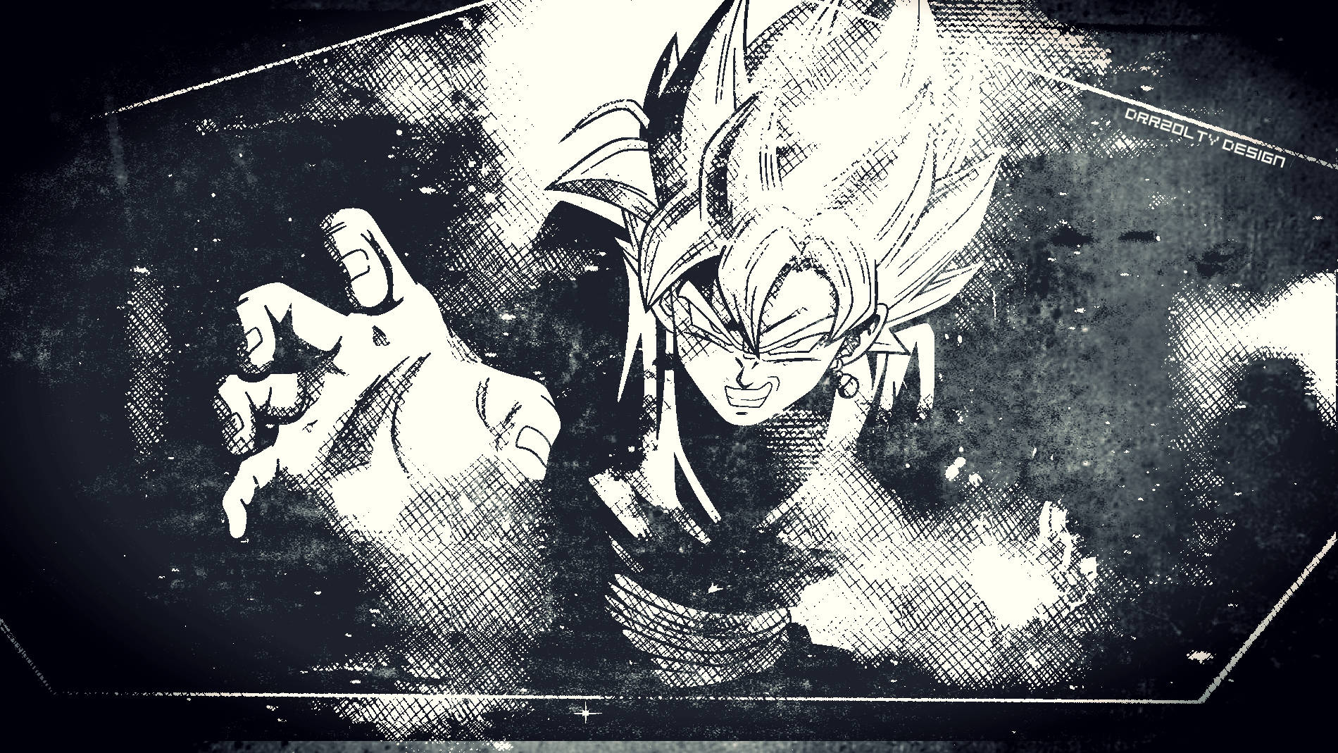 Ilustración minimalista de Black Goku Fondos de pantalla