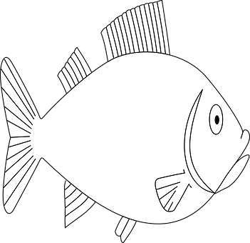 Ilustración simple de pez en blanco y negro Fondos de pantalla