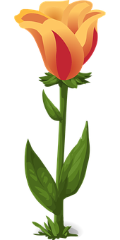 Ilustración vectorial de tulipán naranja y amarillo Fondos de pantalla