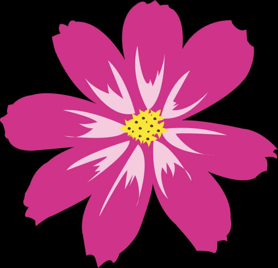Ilustración vibrante de flor rosa Fondos de pantalla