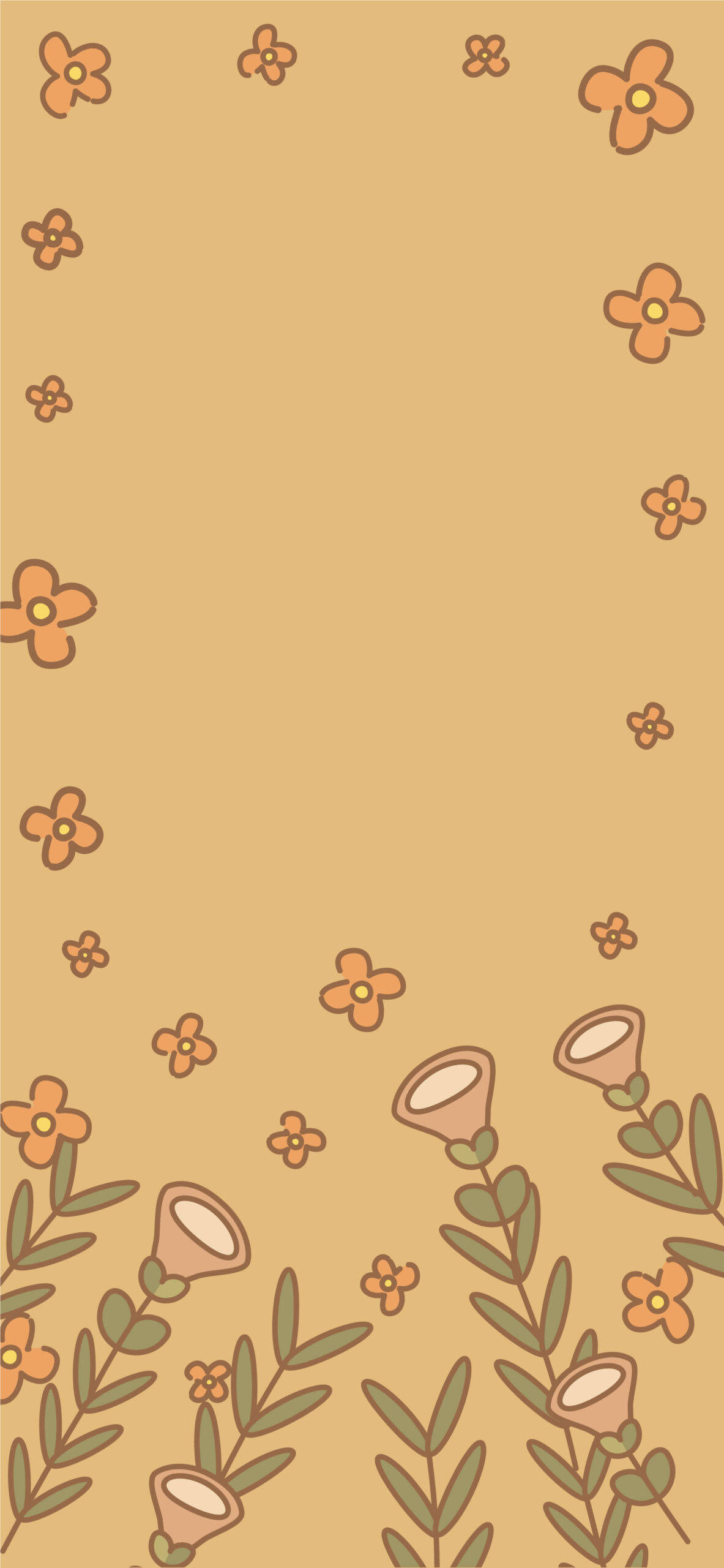 Ilustraciones Vintage de Flores Primavera iPhone Fondos de pantalla