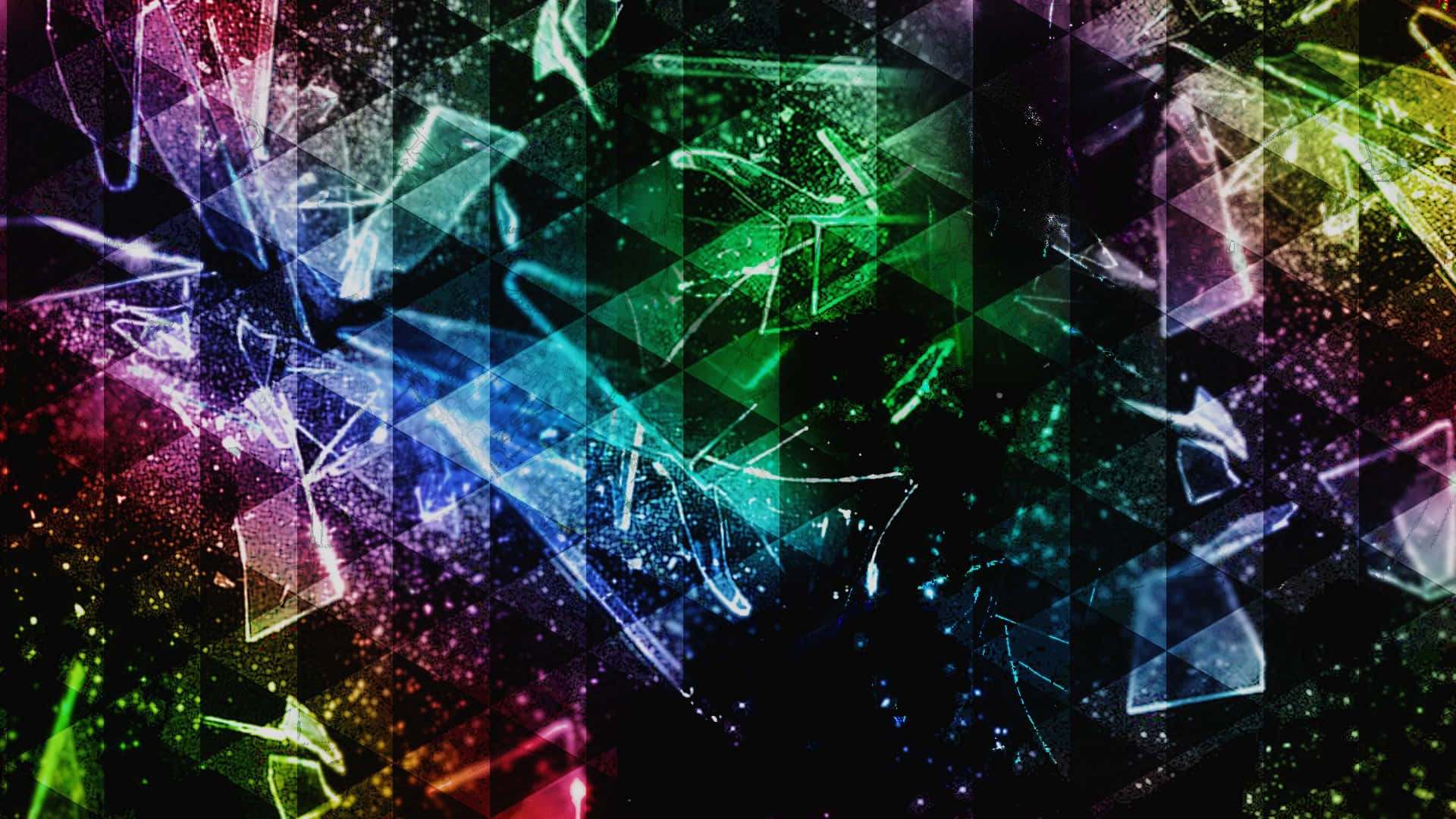 Imagen abstracta de vidrio fracturado con arcoíris Fondos de pantalla