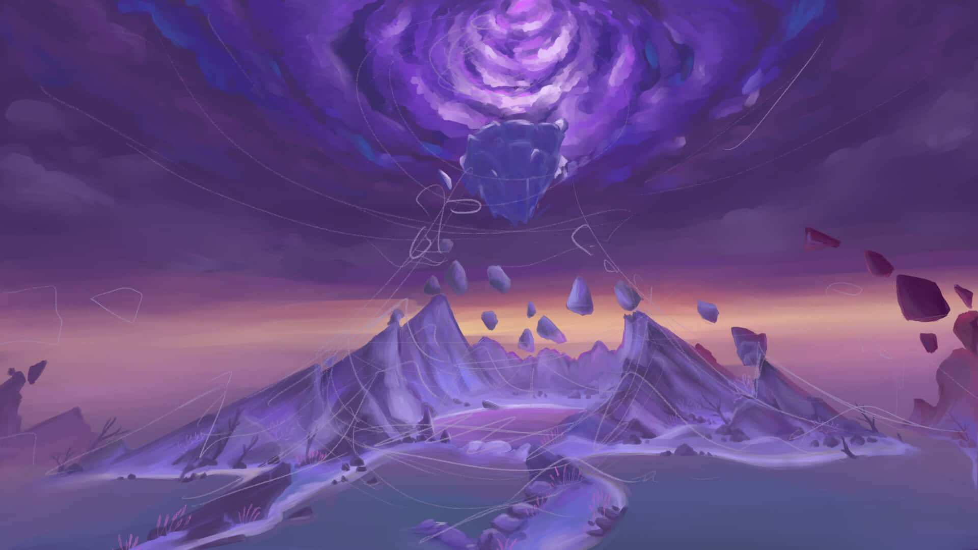 Imagen caótica de la Isla Seirai púrpura Fondos de pantalla
