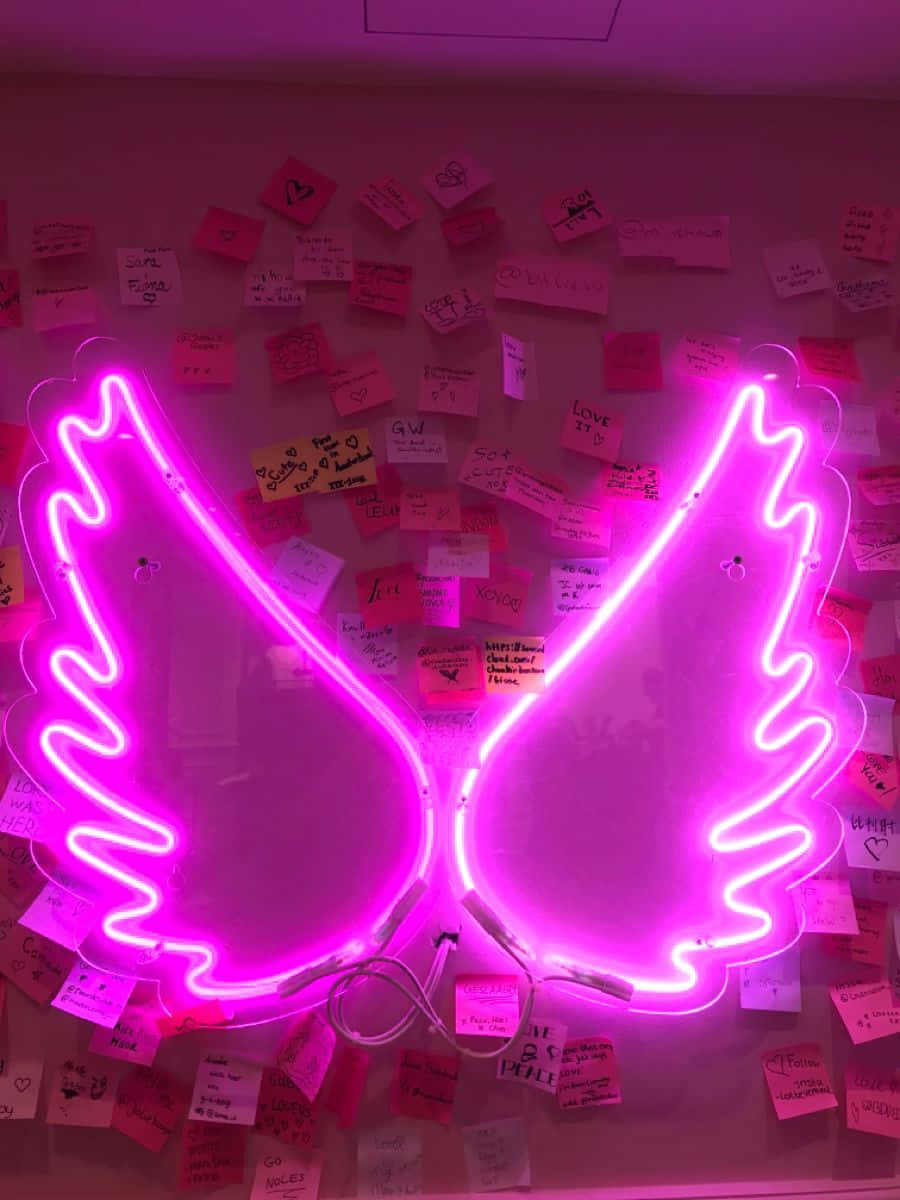 Imagen de Alas Neón Rosa Estético Fondos de pantalla