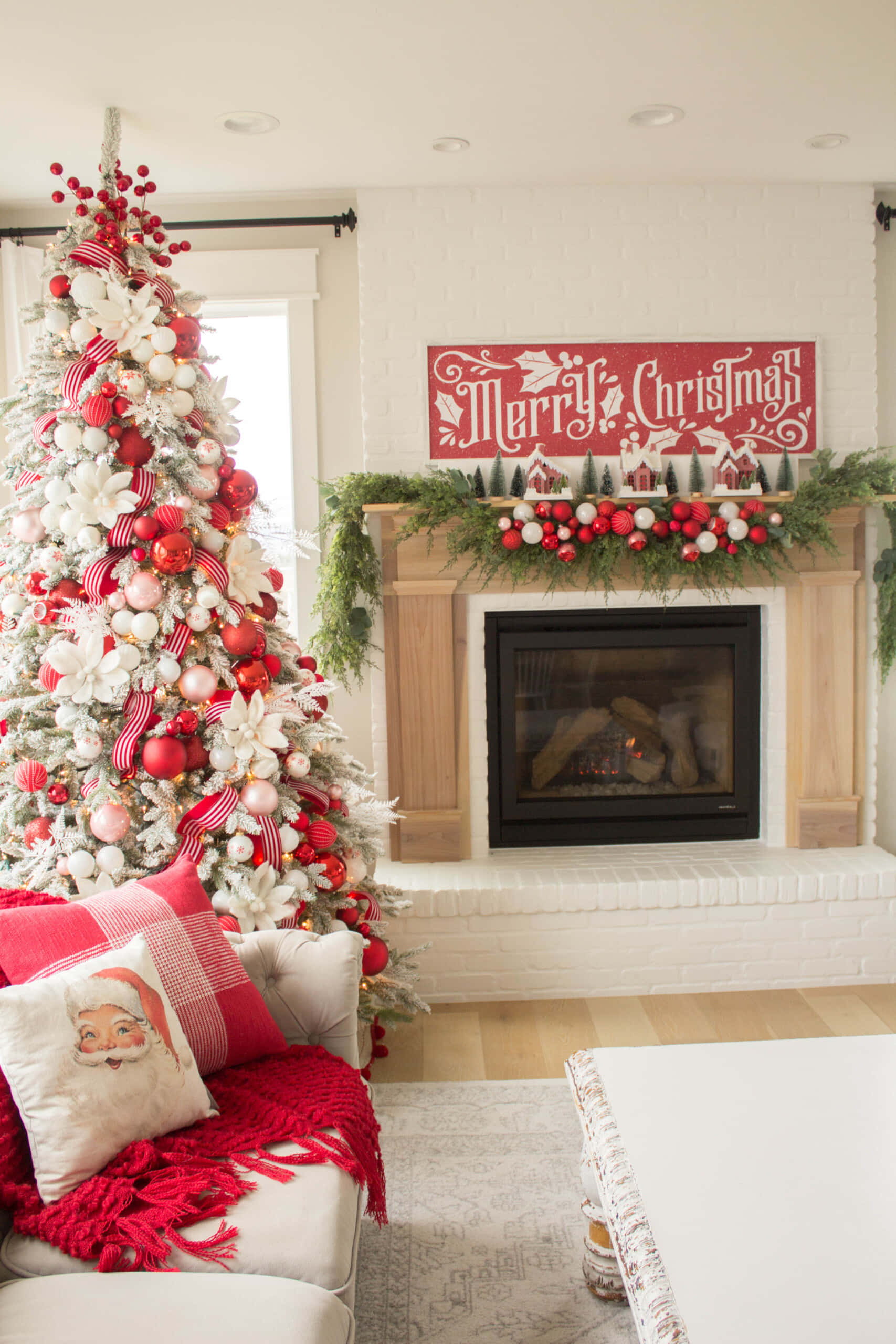 Imagen de Árbol de Navidad Rojo y Blanco Fondos de pantalla