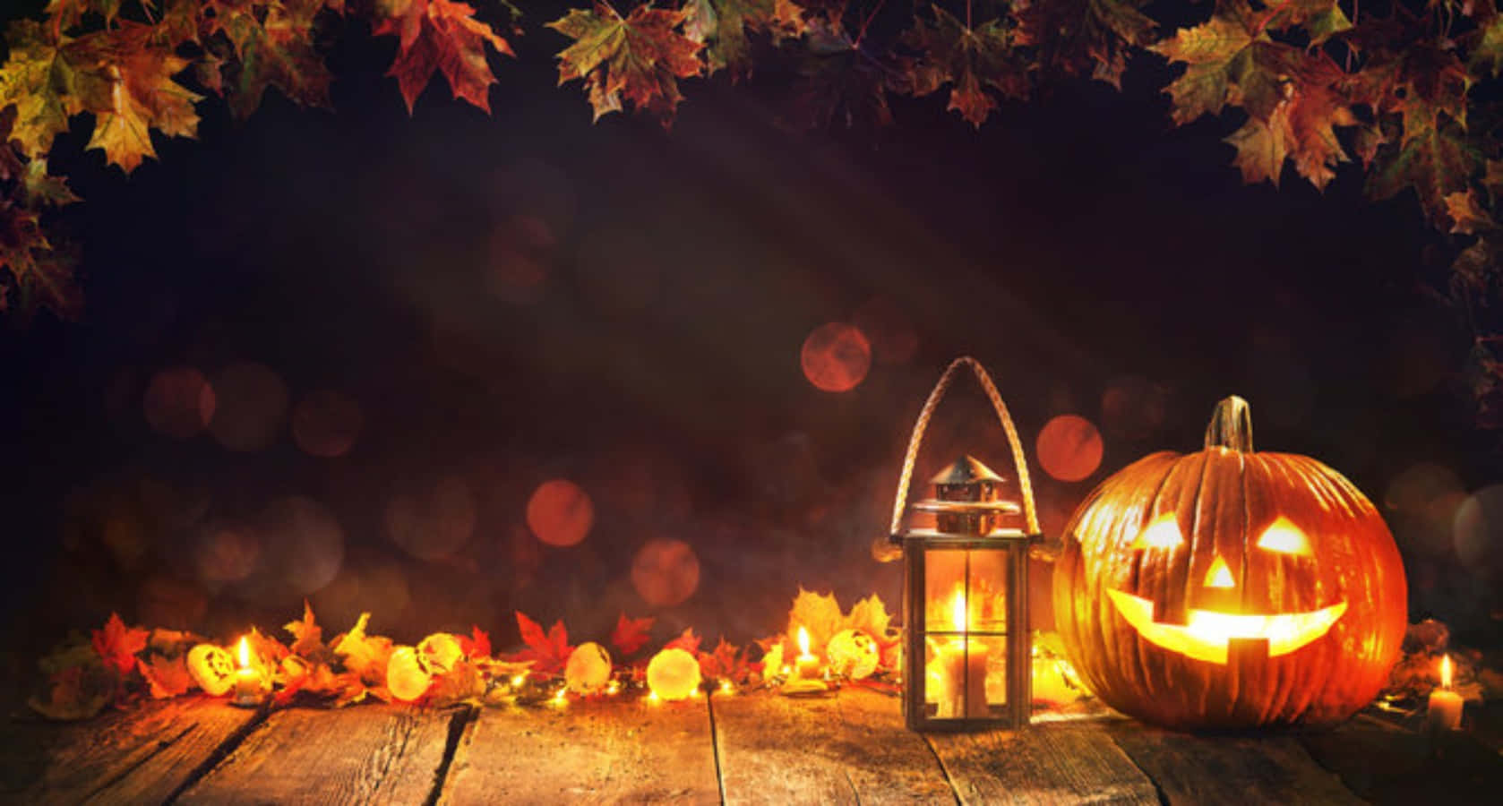 Imagen de Calabaza y Lámpara de Halloween Otoñal Fondos de pantalla
