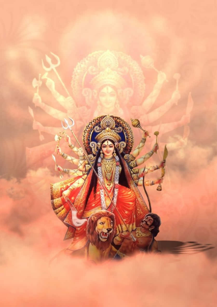 Imagen de Durga Maa con cielo nublado Fondos de pantalla