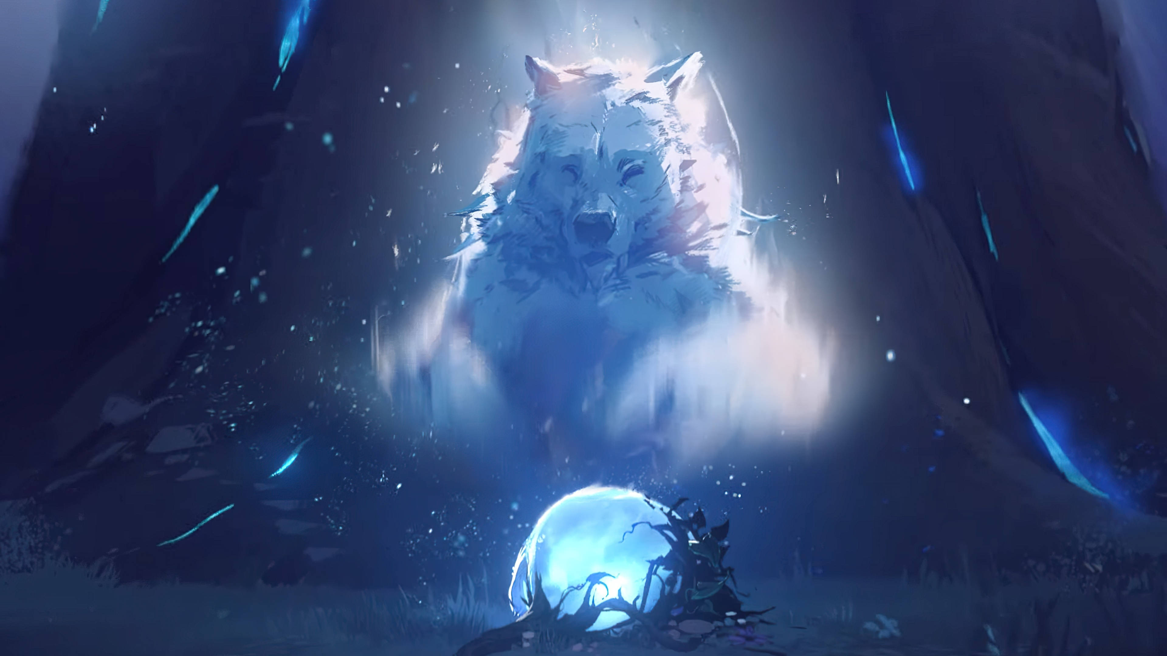 Imagen de Lobo en Movimiento 4K para Escritorio Fondos de pantalla