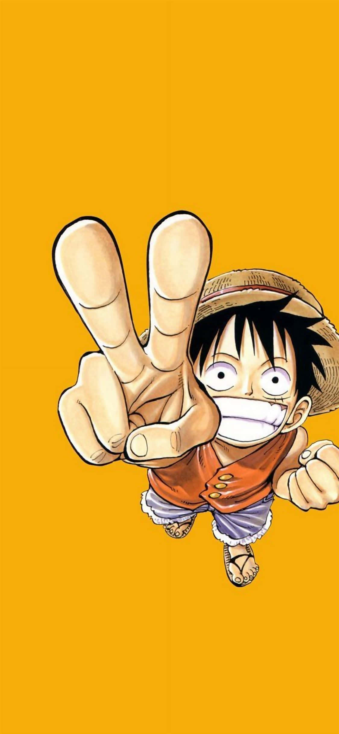 Imagen de Luffy de One Piece haciendo señal de paz Fondos de pantalla