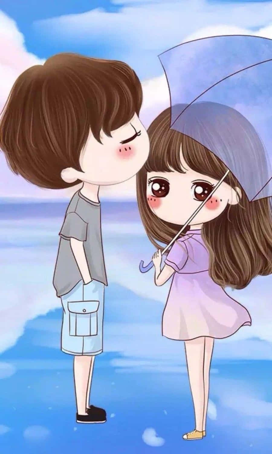 Imagen de Pareja de Dibujos Animados Besándose Fondos de pantalla