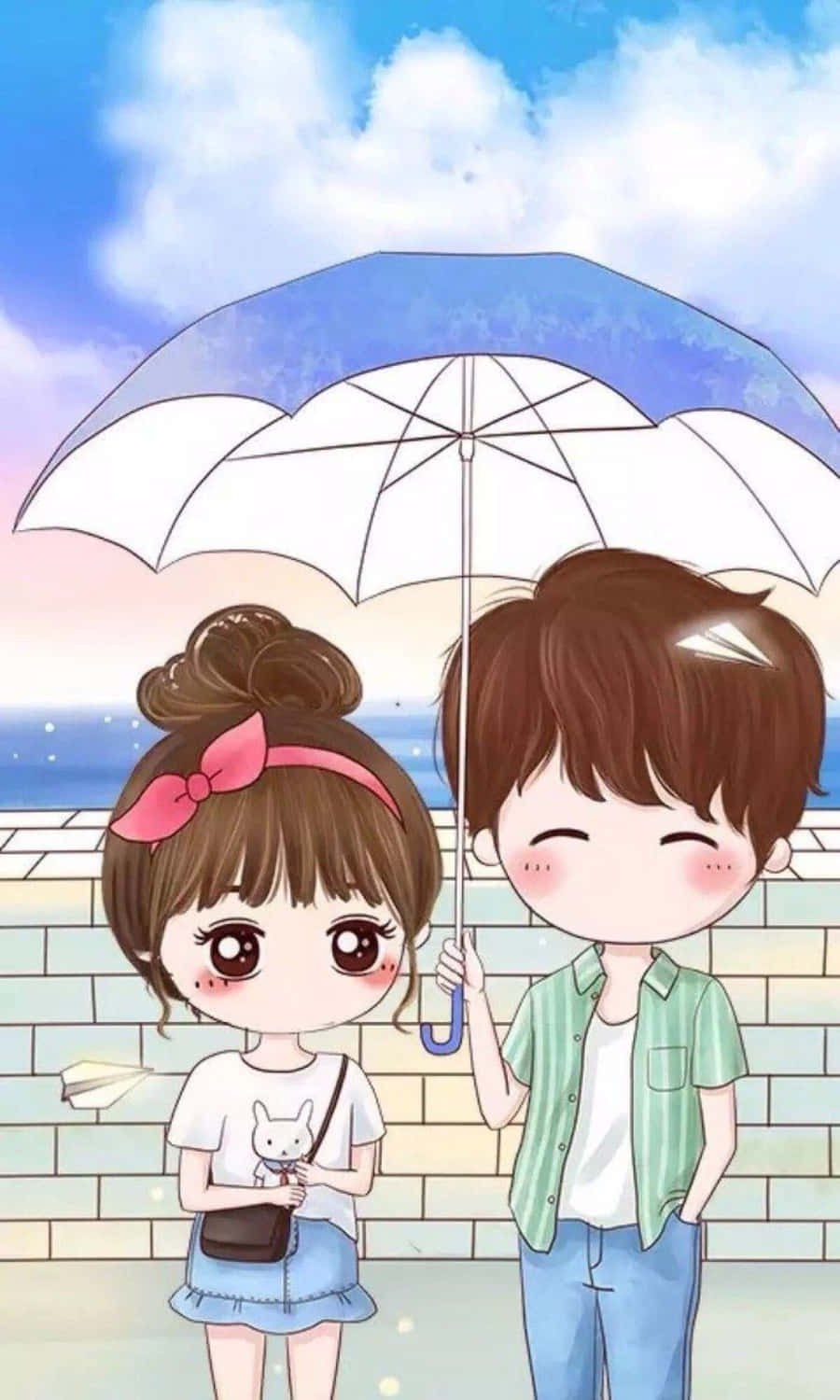 Imagen de Pareja de Dibujos Animados con Cielo Nublado Fondos de pantalla
