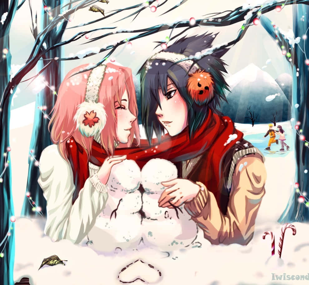 Imagen de Pareja de Sakura y Sasuke en Navidad Fondos de pantalla