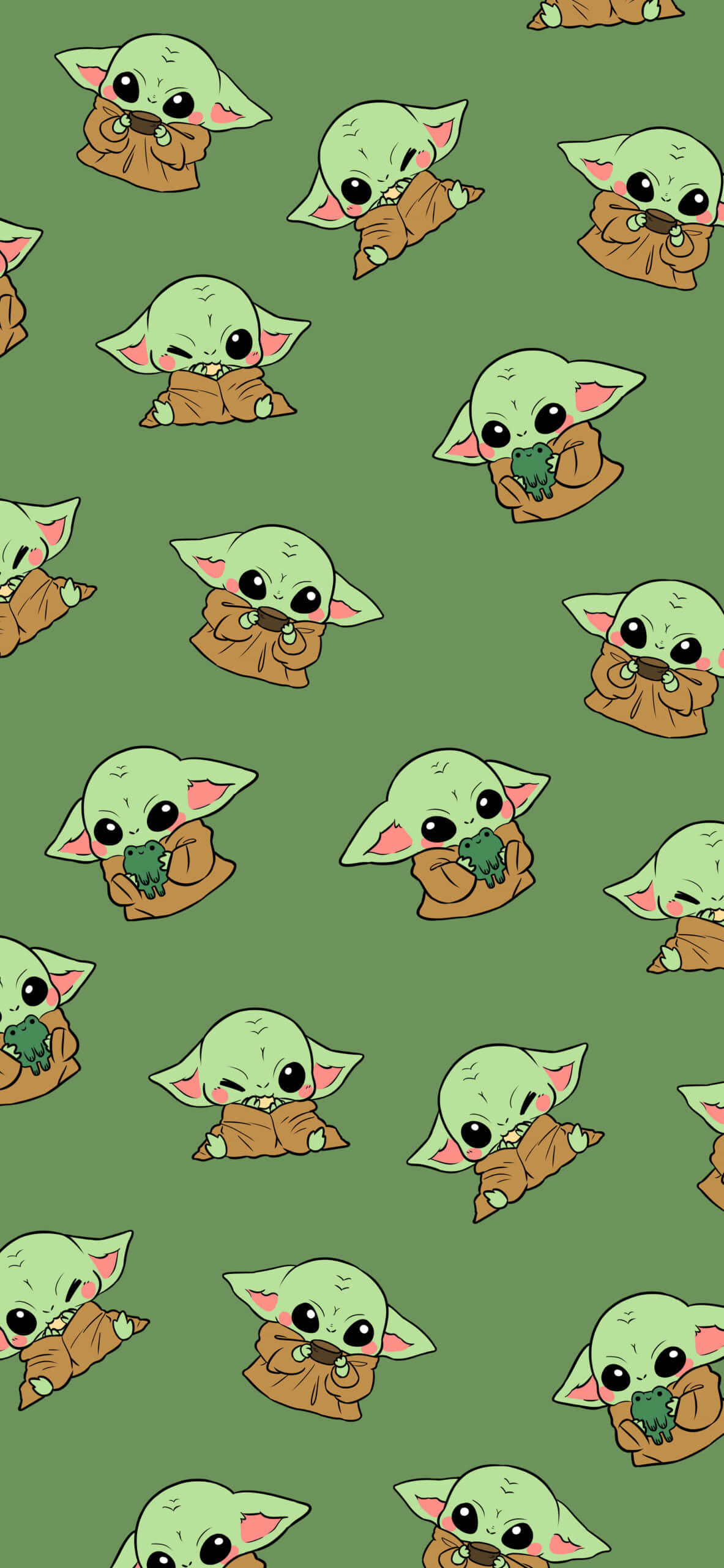 Patrón de Baby Yoda Lindo Fondos de pantalla