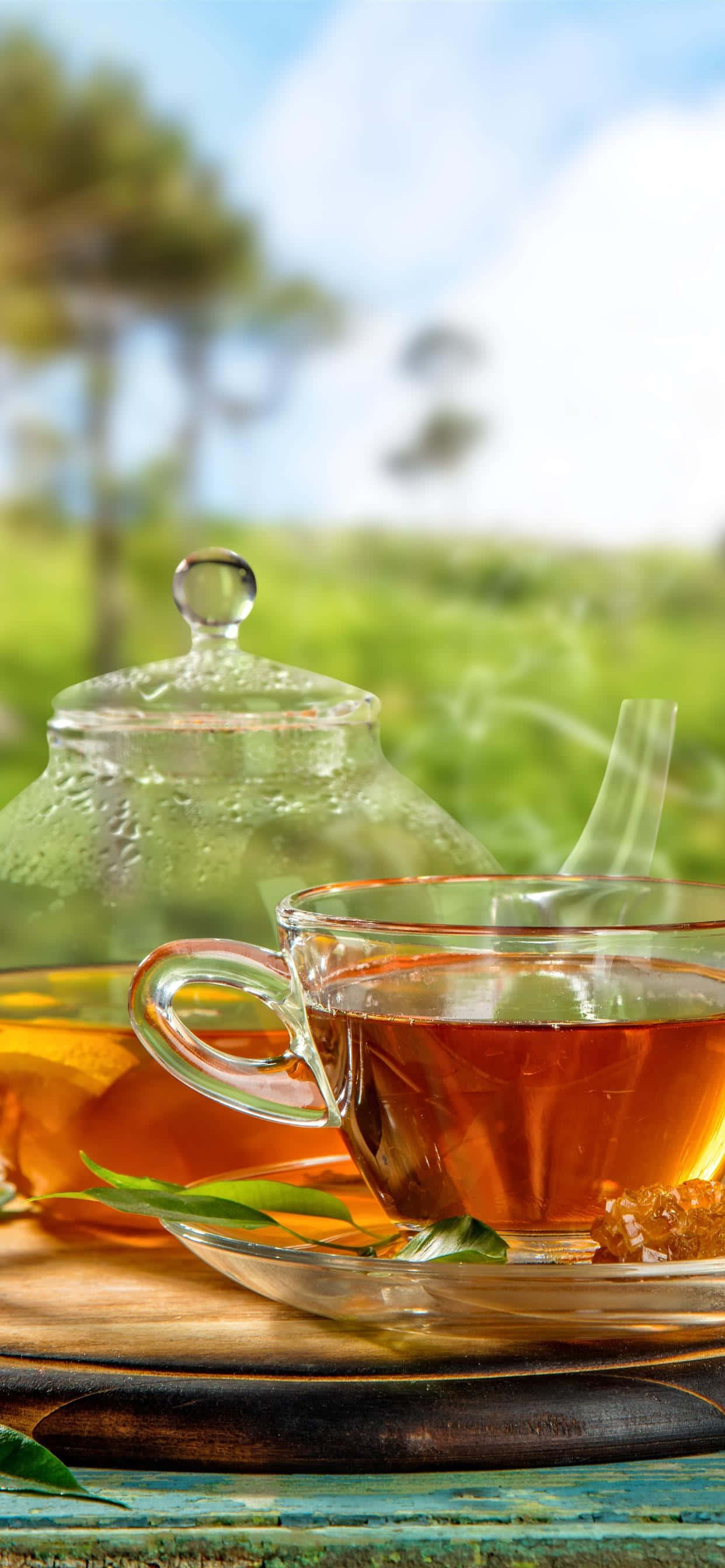 Imagen de Taza de Té de Vidrio y Tetera Fondos de pantalla